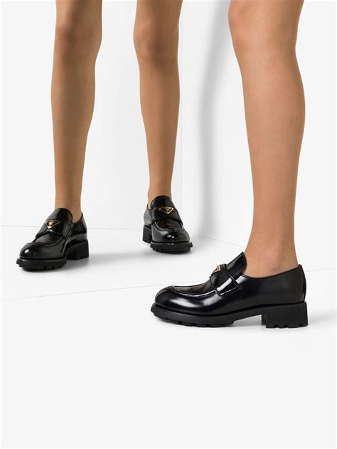 Prada logo loafers